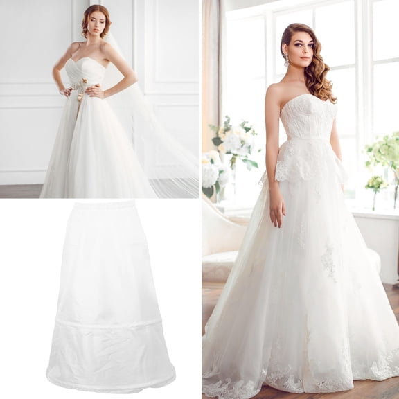 SEWCHICS Wedding Dress Underskirt 1Set Fluffy Effect White Polyester and Spandex for Women
