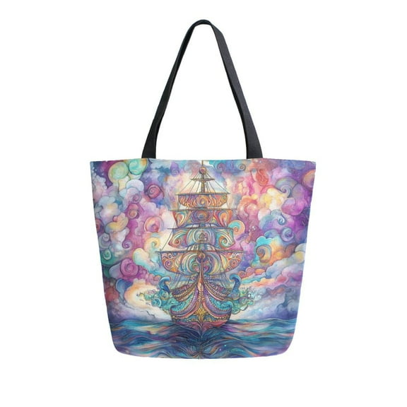 DIXRUYEE Tote Bag Women Weekender Travel Bag Shoulder Handbag Whimsical Voyage Printed