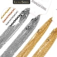 thumbnail image 2 of LUXUSTEEL 10 unids/lote cadenas de acero inoxidable 2mm/1mm O forma Rolo Link collar largo cubano para mujer colgante DIY joyería al por mayor Deng Xun unisex, 2 of 2