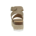 thumbnail image 4 of Soda Topic Open Toe Buckle Ankle Strap Espadrilles Flatform Wedge Casual Sandal, 4 of 5