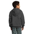 thumbnail image 2 of Port & Company Youth Core Fleece Full Zip Hooded Sweatshirt-L (Dark Heather Grey), 2 of 6
