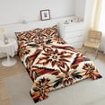 thumbnail image 3 of Orange Southwestern Twin Comforter Set,Tribal Aztec Bedding Set,Geometric Diamond Bedding Comforter Sets,Western Country Vintage Floral Decor Duvet Insert, 3 of 6