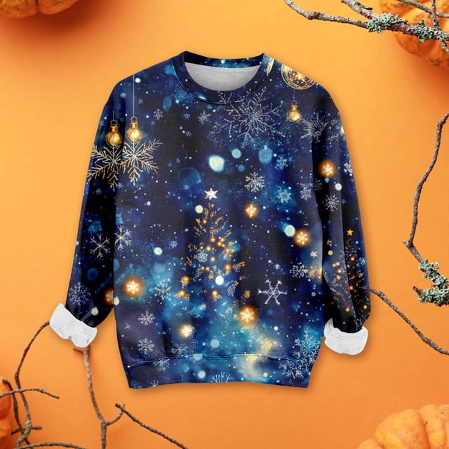 Chandails de Noël pour Femmes 2025 Col Rond Hiver Mignons Pulls