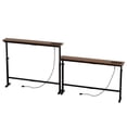 thumbnail image 7 of Ktaxon 78.7" Console Table with Charging Station Outlets, Narrow Behind Sofa Table with USB Ports & Type-C, Adjustable Height 22"-32" for 2-3 Seat Couch, Entryway Hallway Table, Walnut, 7 of 7