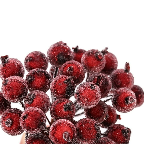 kkbbma Up To 50% Off Artificial Holly Berries, Artificial Frosted Holly Berries Fake 12 mm Mini Christmas Fruit Berry Flower Decor