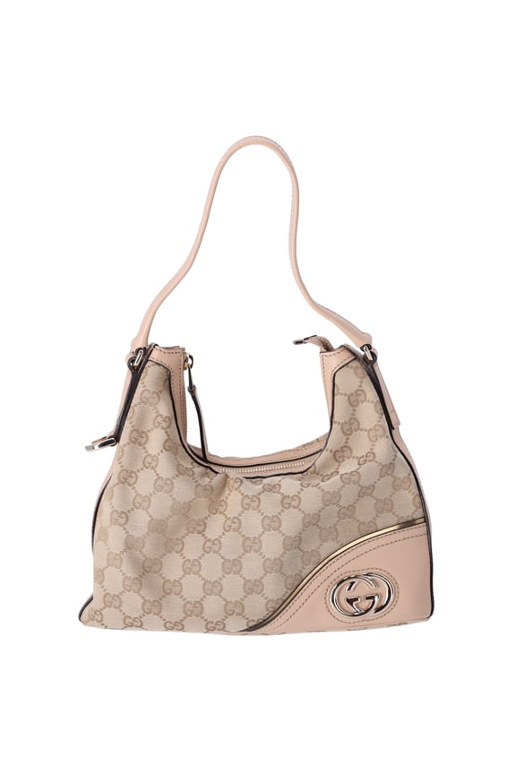 Pre-Owned GUCCI GG Interlocking G Hobo Handbag 182489 Beige Gold