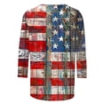thumbnail image 4 of SnZhen 3/4 Length Sleeve Womens Tops Women's Fashionable Independence Day Prints Printed Round Neck Three-quarter Sleeve 3/4 Sleeve T-Shirt Top, 4 of 5
