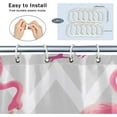 thumbnail image 4 of Striped Flamingo Summer Shower Curtain for Bathroom Shower Curtain Set with 12 Hooks Waterproof Fabric Bath Curtain for Bathtub Restroom Decor, 72 X 72 in, 4 of 6