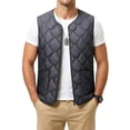 thumbnail image 3 of Atkumj Quilted Puffer Vest Men Casual Full Zip Solid Color Winter Vest Comfortable Sleeveless Puffy Vest with Pockets S, 3 of 10