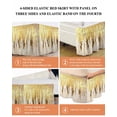 thumbnail image 6 of Abstract Gold Wrap Around Bed Skirts for Queen Bed 16" Drop,Bed Skirt with Adjustable Elastic Belt Dust Ruffle Bed Valance for Bedroom Hotel Luxury Modern Brush Luxury Strokes Artwork Bed Frame Cover, 6 of 7