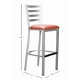 thumbnail image 3 of Linon Belmar 30" Indoor Metal Bar Stools, Set of 2, Silver/Rust Faux Leather, 3 of 9
