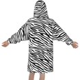thumbnail image 3 of Basic Zebra Oversized Kids Wearable Blanket Hoodie, Flannel Pullover Blanket, Blanket Sweatshirt, 3 of 9