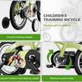 thumbnail image 5 of 18 Inch Kids Boys Girls Bike for 5-10 Years Old, Kids Bicycle Adjustable Seat with Basket, Training Wheels & Handbrake for Birthday Christmas Gift, Green, 5 of 8