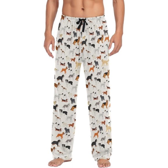GZHJMY Cartoon Dogs1 Men's Pajama Pants, Soft and Comfortable Lounge Sleep Bottoms with Pockets, Men's Sleepwear with Custom Print, X-Large