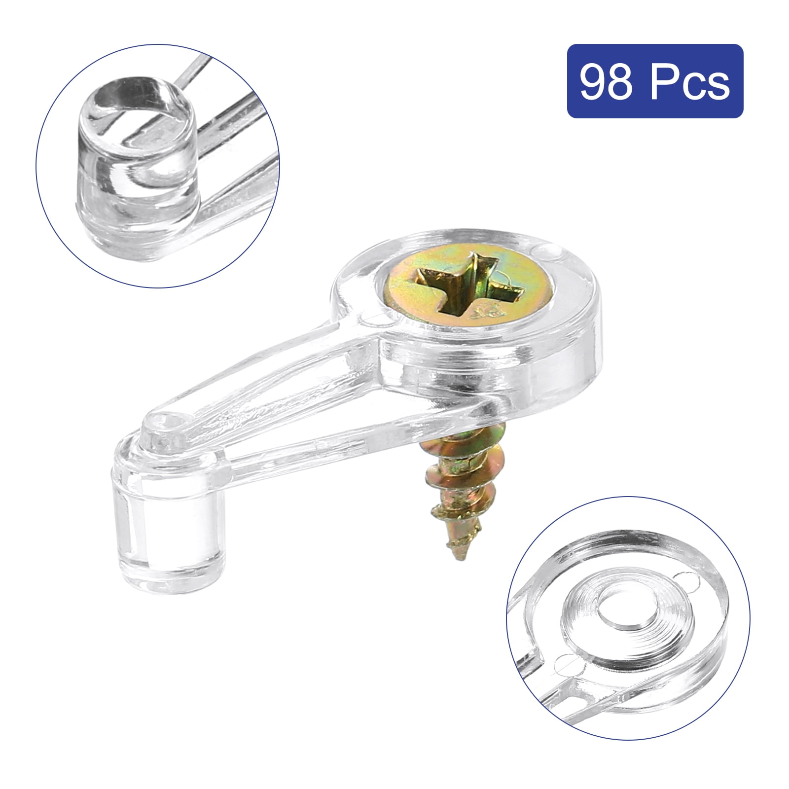 Unique Bargains 98Pcs Glass Door Retainer Clips Kit for Fixing Glass Cabinet Doors