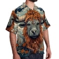 thumbnail image 2 of Yak Men's Spread Collar Tops, Casual Button Down Shirts for Summer Beach, Printed Short Sleeve Shirts - Unisex, 2 of 6