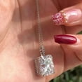 thumbnail image 3 of 2.50Ct Radiant Cut Lab-Created Diamond Women Pendant 14k White Gold Plated 18", 3 of 4