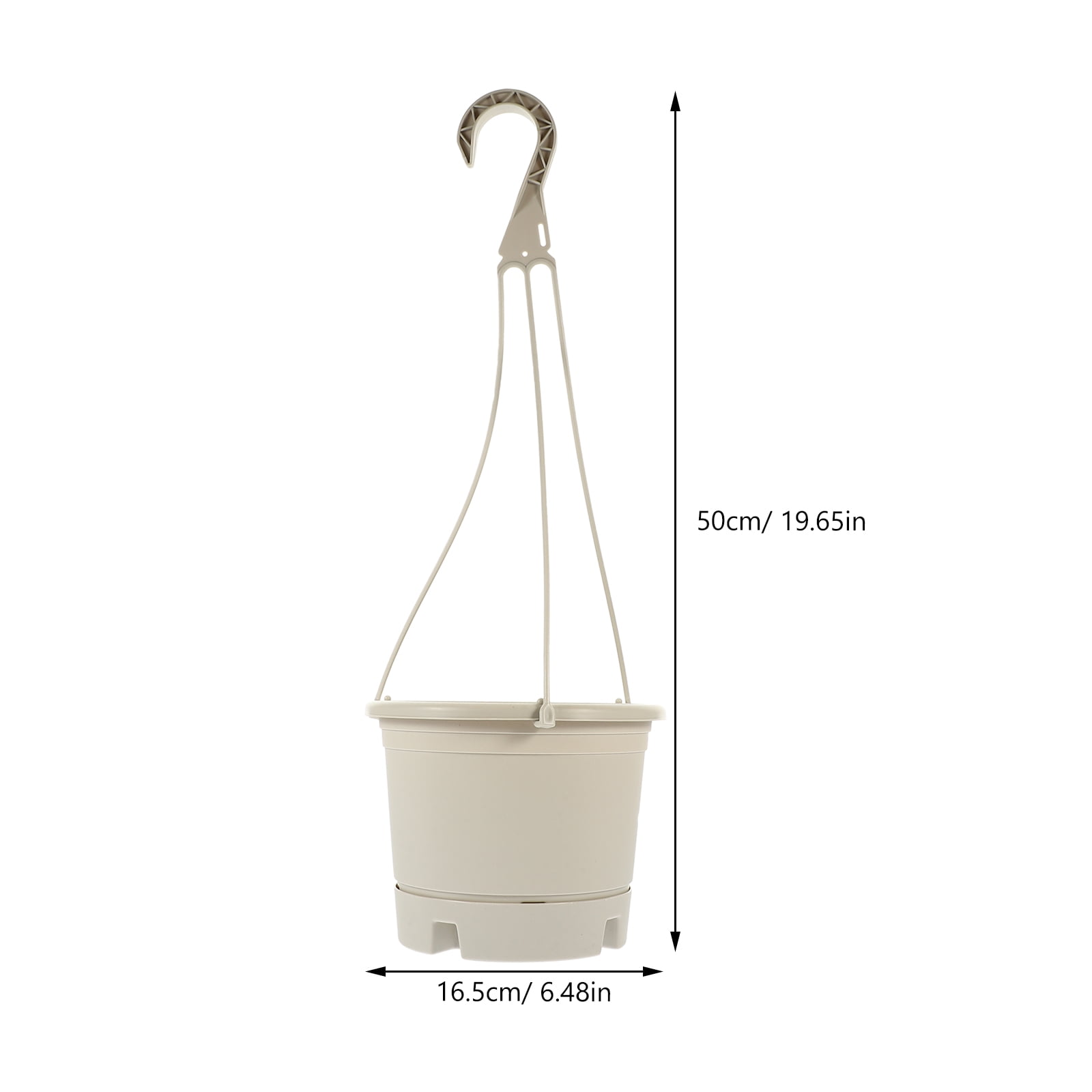 SWETRACE 5Pcs Plastic Planter Hanging Dark Grey for Indoor and Outdoor Plants 16.5X19.7in