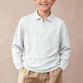 thumbnail image 2 of StSilkitty Kids Long Sleeve Golf Shirts Quarter Zip Collared School Uniform Dress Shirts Lightweight Soft Comfy Tees, 2 of 9