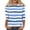 White #005, variant on Striped Shirt Women 3/4 Sleeve Trendy Print T Shirt Casual Crewneck Blouse Fashion Three Quarter Length Sleeve Tops Pink 2XL
