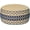 Navy Embroidery, variant on Outdoor Inflatable Ottoman with Air Pump, Embroidery Patio Footrest Stool D21”x H9”, Round Pouf Ottoman with Portable Handle Suitable for Garden, Camping, Bedroom, Living Room
