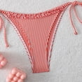 thumbnail image 4 of Glisme Red Bikini Sets For Women Striped Bikini Plunging Triangle Top And Tied Back Bottoms For Swimwear For Family Vacation, 4 of 4