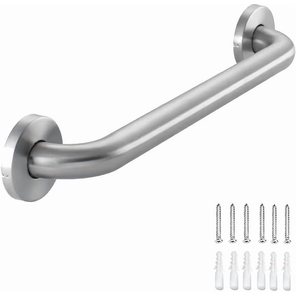 Stainless Steel Bathroom Safety Shower Grab Bar, Anti Slip Bathtubs Grab Bars,Toilet Assist Saft Handle Handrail ADA Compliant 500lbs for Handicap Elderly Senior (Brushed, 24 inches)