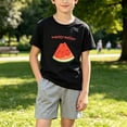 thumbnail image 5 of Amidoa Girls Summer Outfit Sets 2 Piece Graphic T-Shirt Short Sleeve and Casual Pants Set Kids Clothing Sets Black Size 5T, 5 of 5