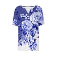 thumbnail image 4 of Blusas de Manga Corta para Mujeres Impresas Cuello Redondo Casual, Top de Algodón de Imitación para el Hogar Y el Uso Diario, 4 of 4