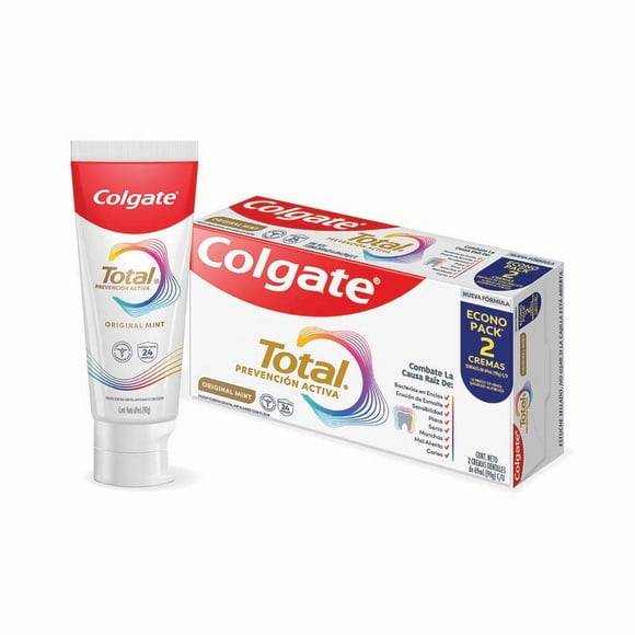 Pasta Dental Colgate Total Original Mint Prevención Activa Anticaries con Flúor 2x67 ml