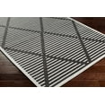 thumbnail image 3 of Hauteloom Anah Moroccan Geometric Area Rug - Outdoor Safe - Striped Diamond Performance Carpet for Porch, Patio, Living Room - High Traffic Rug - Black and White- 6'7" x 9' (6x9 Area Rug), 3 of 19