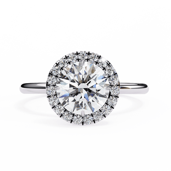 1.52CT Round Brilliant Cut Lab Grown Diamond 10k White Gold Ring,Halo Style Unique Engagement Ring,18k Gold Engagement Propose Ring For Girl
