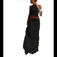 thumbnail image 2 of Conjunto de Dos Piezas de Falda Larga para Mujer, con Cuello Halter, Espalda Descubierta y Falda Larga para Salir en la Playa. Conjunto de Dos Piezas. Negro XL, 2 of 7
