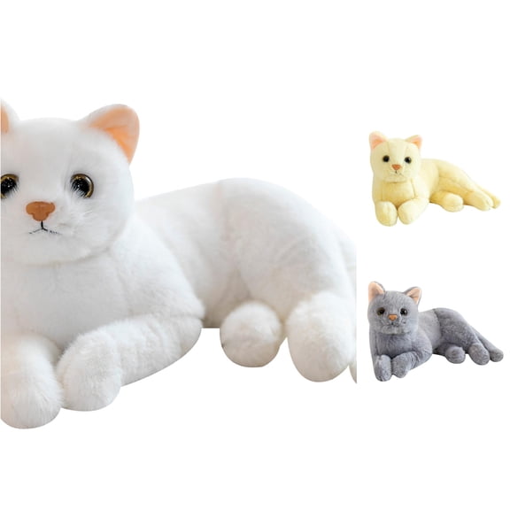 30cm Cute Real Life Cats Doll Stuffed Lying Toy for Children Kids Birthday Home Decoration Hobbies Plush Toy