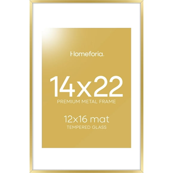 Marco de fotos Homeforia Gold Metal 14x22 cm con vidrio templado