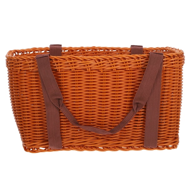 Canasta tejida a mano Mango hecho a mano Bolsa de almacenamiento creativo de almacenamiento Canasta de contenedor portátil para cocina