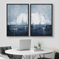 thumbnail image 3 of IDEA4WALL Framed Canvas Print Wall Art Set of 2 Watercolor Pastel Blue & White Landscape Abstract Modern Art Decorative Contemporary Artwork for Bedroom, Office, Hotel - 24"x36"x2 Panels Black, 3 of 5