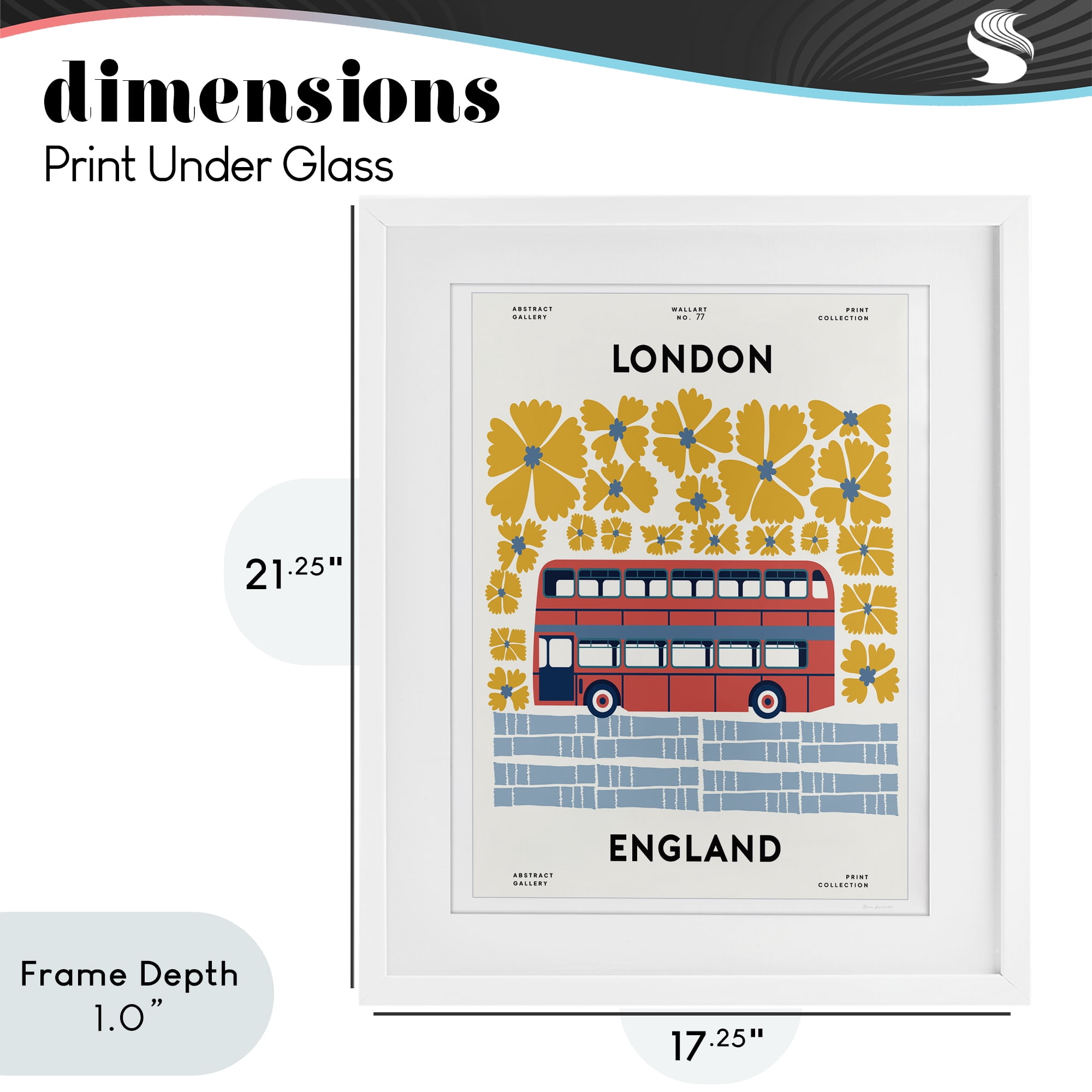 Stupell Industries Groovy London Bus White Framed Print Under Glass, design by Omar Escalante
