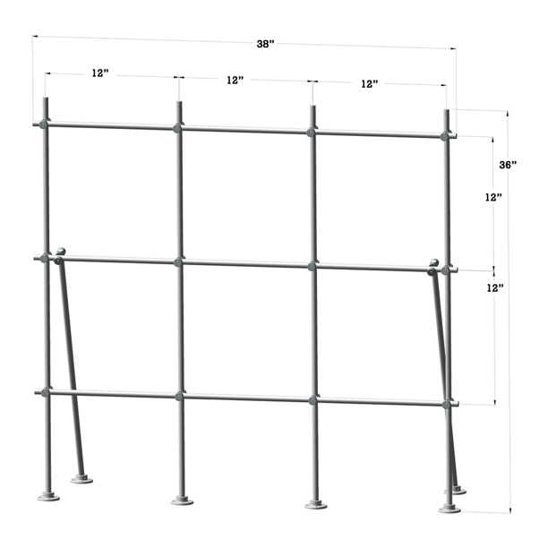 Lee Engineering 4 foot Table Top Mount Stainless Steel LabFrame Kit