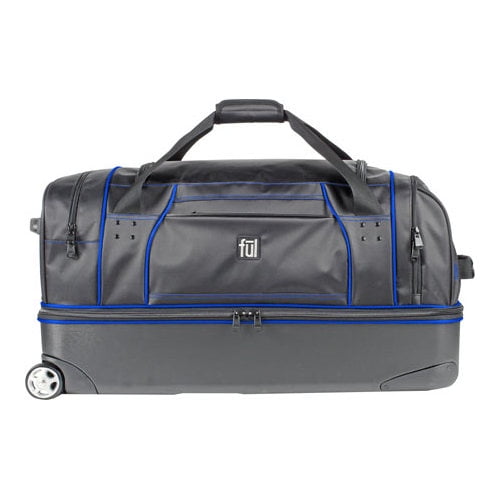 FUL Workhorse 30in Rolling Duffel Bag, Retractable Pull Handle, Split