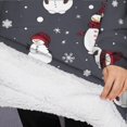 thumbnail image 3 of Oversized Wearable Blanket Hoodie,Dark Christmas Snowman Pattern Sherpa Blanket Hoodie with Super Pockets,Super Warm Fuzzy Pullover for Women & Men, 3 of 6