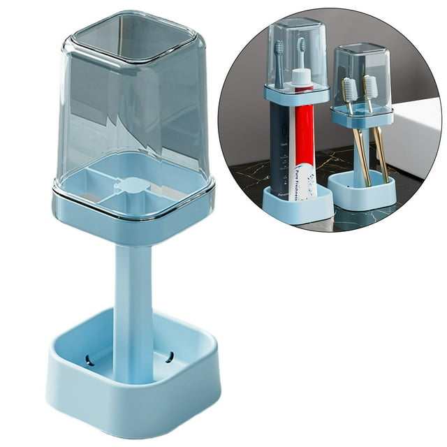 Bathroom Toothbrush Rack Holder Organizer - Family Dorm Mouthwash Cup Stand | Sturdy Multi-Slot Design | Ideal for Toothbrushes and Accessories | Space-Saving for Countertops