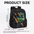 thumbnail image 7 of Uorisanigo Black Neon T-Rex Kids Backpack for School Boys Elementary Bookbag Large Capacity Lightweight Daypack with Side Pocket for Travel Camping Outdoor, 7 of 7