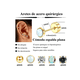 thumbnail image 2 of 9 Pares Aretes Con Piercing Cartílago Acero Inoxidable Mujer Xtellar dorado, 2 of 4