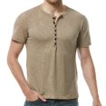 thumbnail image 3 of Birdeem Men Casual Solid Fashion Pullover Round Neck Short Sleeve T Shirt Blouse, 3 of 12