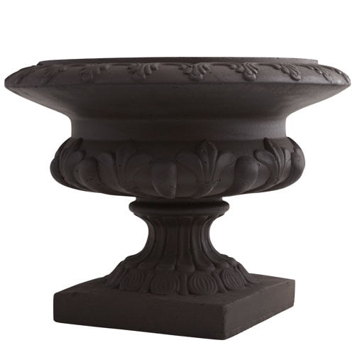 Nearly Natural Indoor/Outdoor 12.5" Iron-finish Decorative Urn in Gray