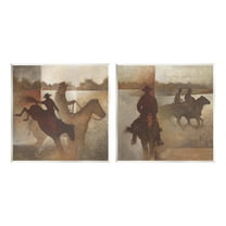 Stupell Industries Rodeo Cowboy Silhouette Animals & Insects Painting Unframed Art Print Wall Art, 12 x 12, Set of 2