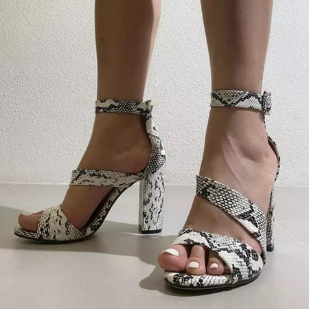 

ZHELIYO Women s sandals Fashion Women s High Heels Breathable Lace-up Shoes Casual Toe-knob Sandals White 8