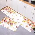 thumbnail image 3 of Autumn Maple Leaf Kitchen Floor Mats, Retro Watercolor Leaves Plant 2 PCS Anti Fatigue Area Runner Rugs Set Orange Foliage Non-Slip Bathroom Comfort Standing Mat Home Decor, 3 of 6