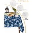thumbnail image 2 of Blue Yellow Table Cloth, Botanical Floral Motifs Wildflower Striped Waterproof Tablecloth for Square Tables, Reusable Washable Fabric Table Cover for Restaurant Kitchen Dining Tables 54"x54", 2 of 6